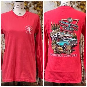 EUC SOUTHERN COUTURE Long Sleeve Tee w/Route 66 Back Design
